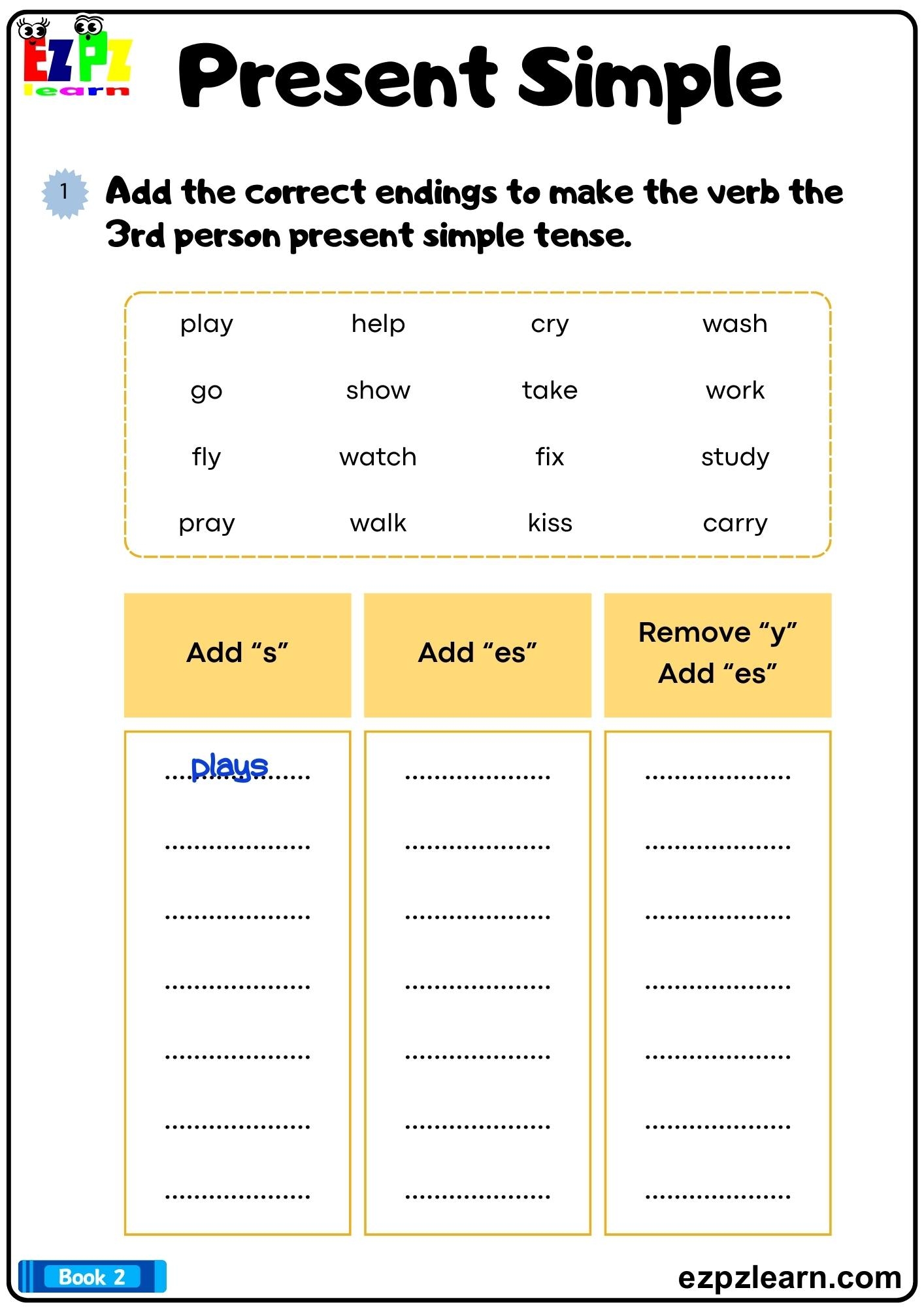 Present Simple Add The Correct Endings Grammar Worksheet Bk2 Downloadable Pdf Ezpzlearn Present Simple Add The Correct Endings Grammar Worksheet Bk2 Downloadable Pdf Ezpzlearn
