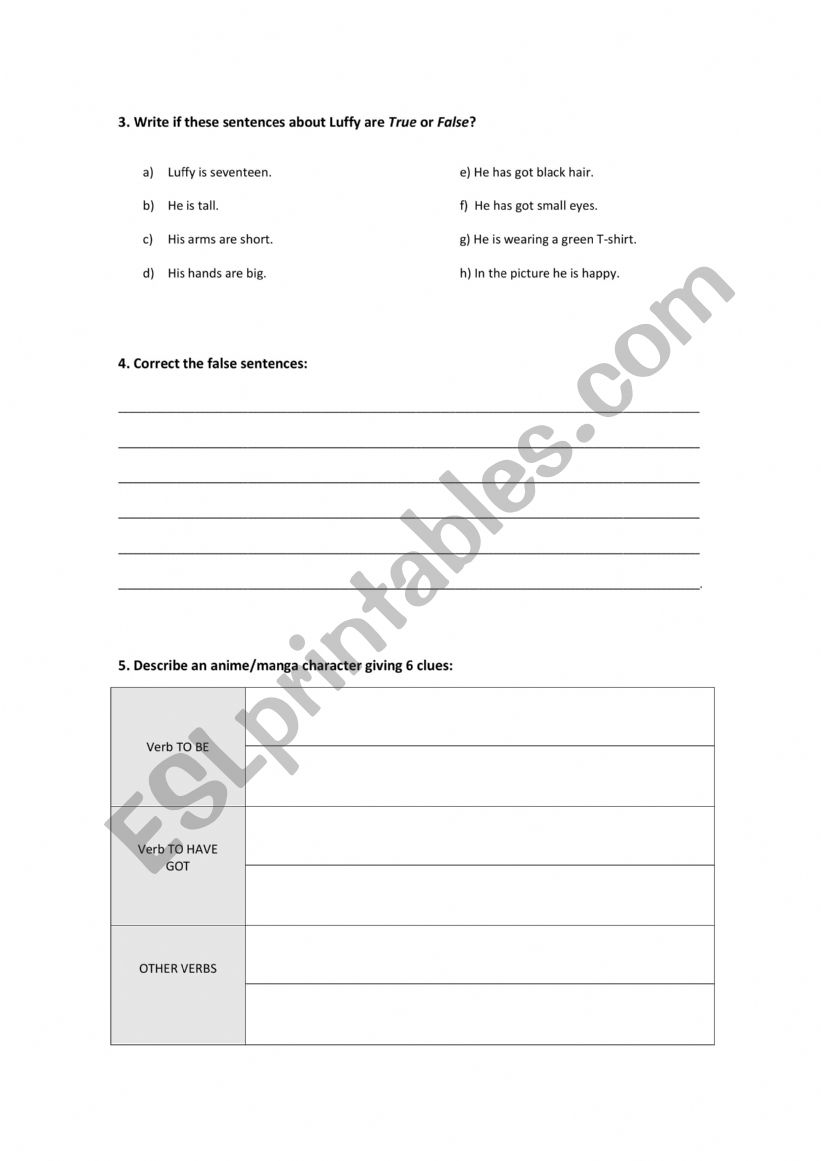 Present Simple Anime ESL Worksheet By Barra14033