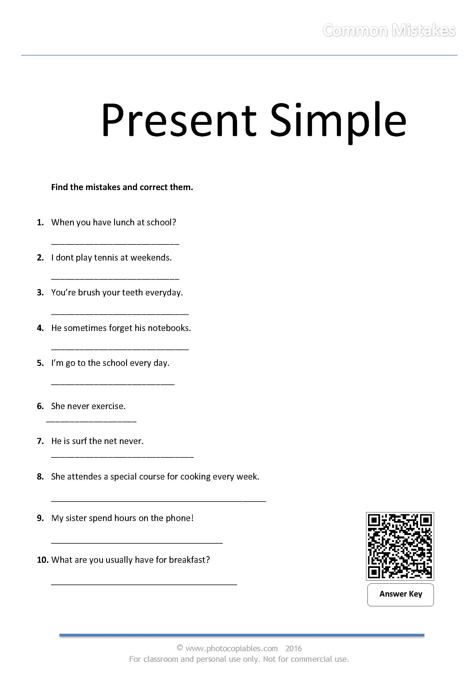 Find The Grammar Errors Worksheet Find The Grammar Errors Worksheet