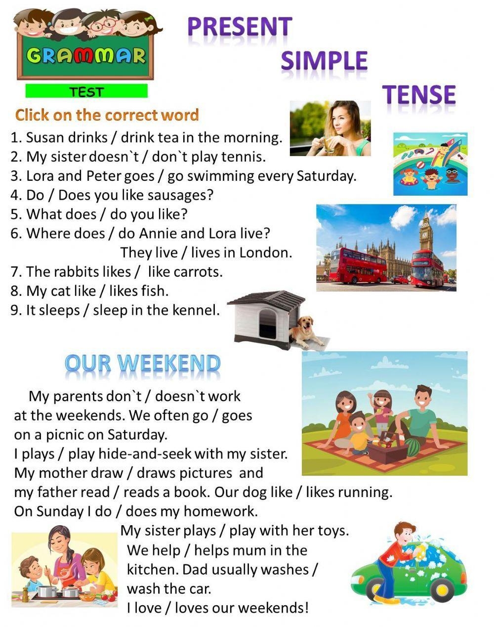 Present Simple Free Interactive Worksheets 159389