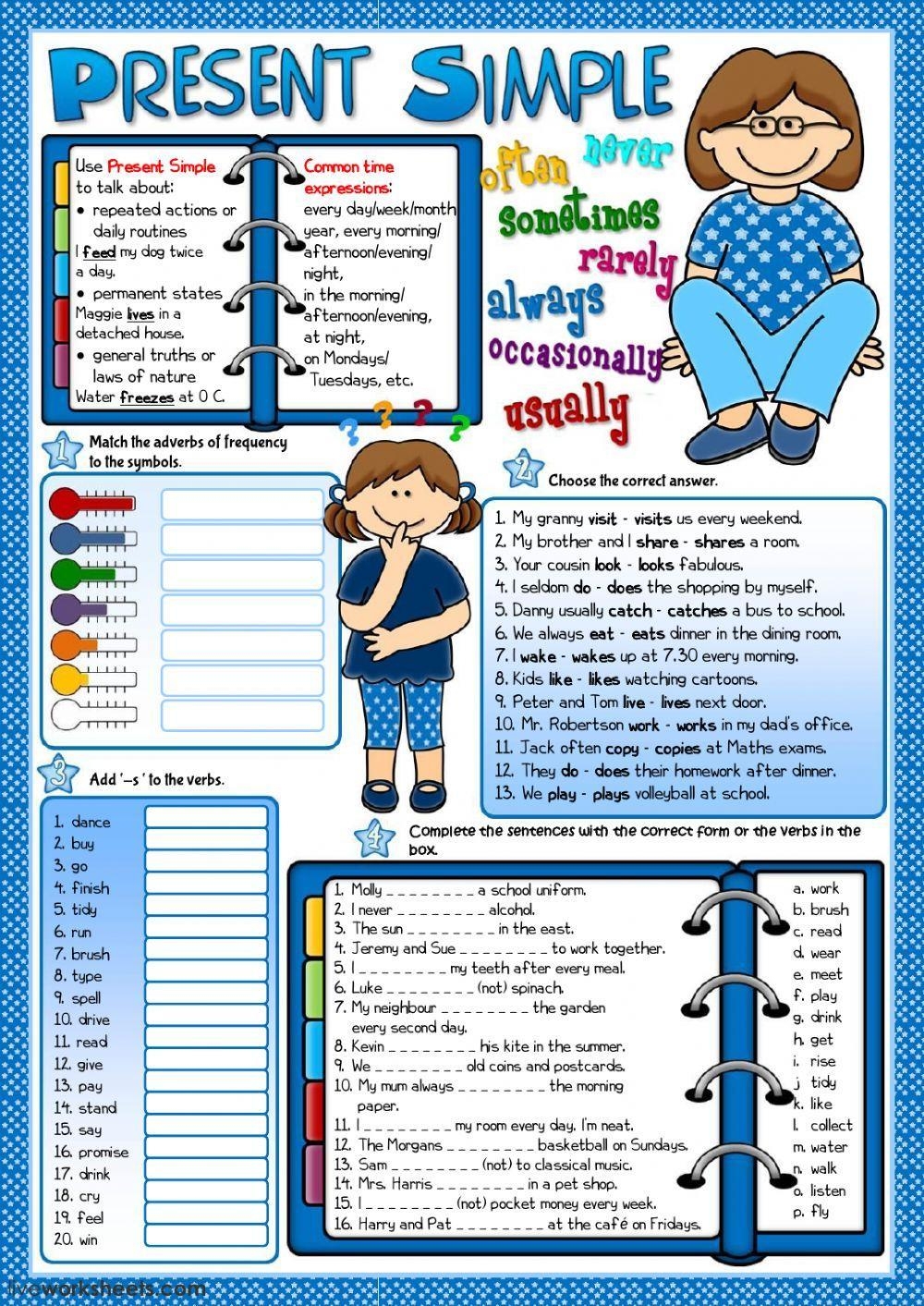 Present Simple Free Interactive Worksheets 47249