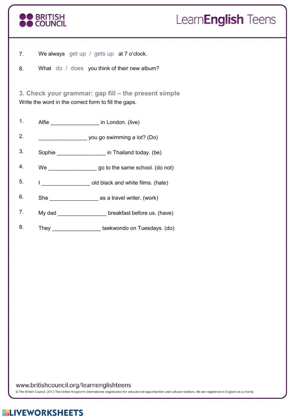 Present Simple Free Interactive Worksheets 5419969 Present Simple Free Interactive Worksheets 5419969