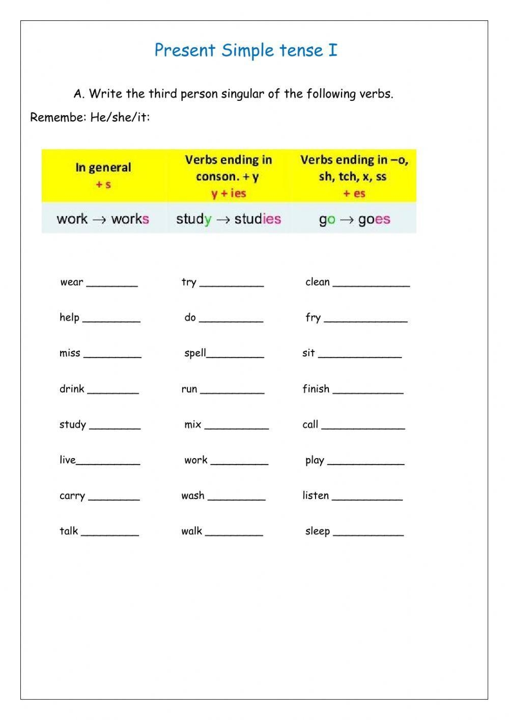 Present Simple Free Interactive Worksheets 657099