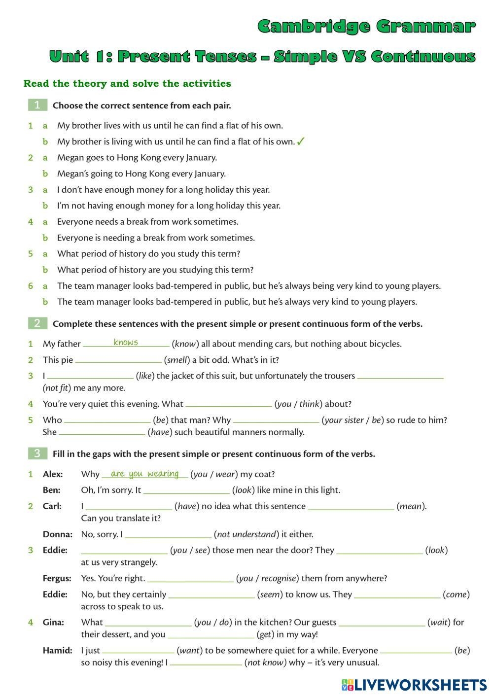 Present Simple Free Interactive Worksheets 7450561 Present Simple Free Interactive Worksheets 7450561