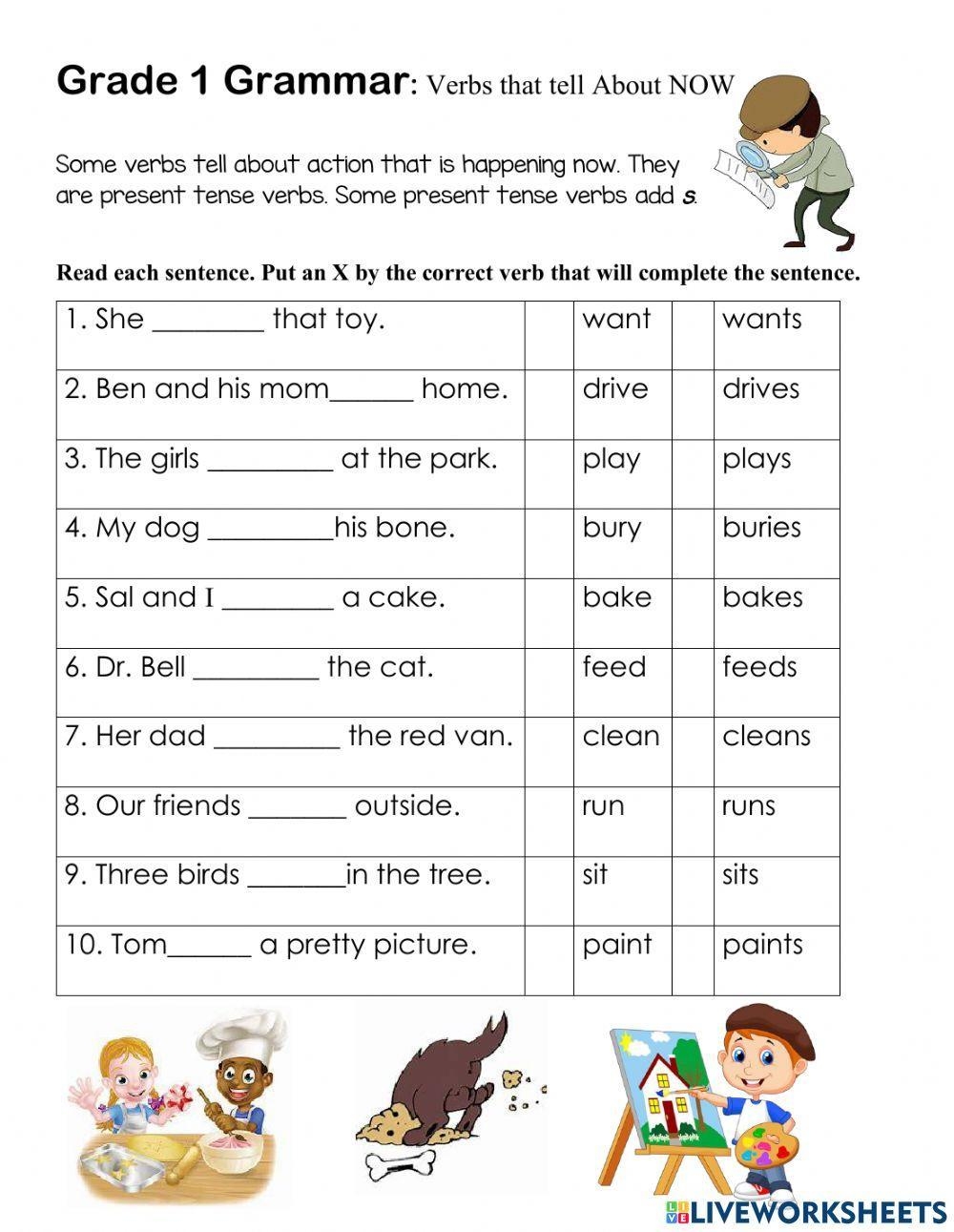 Present Tense V Free Interactive Worksheets 1703197