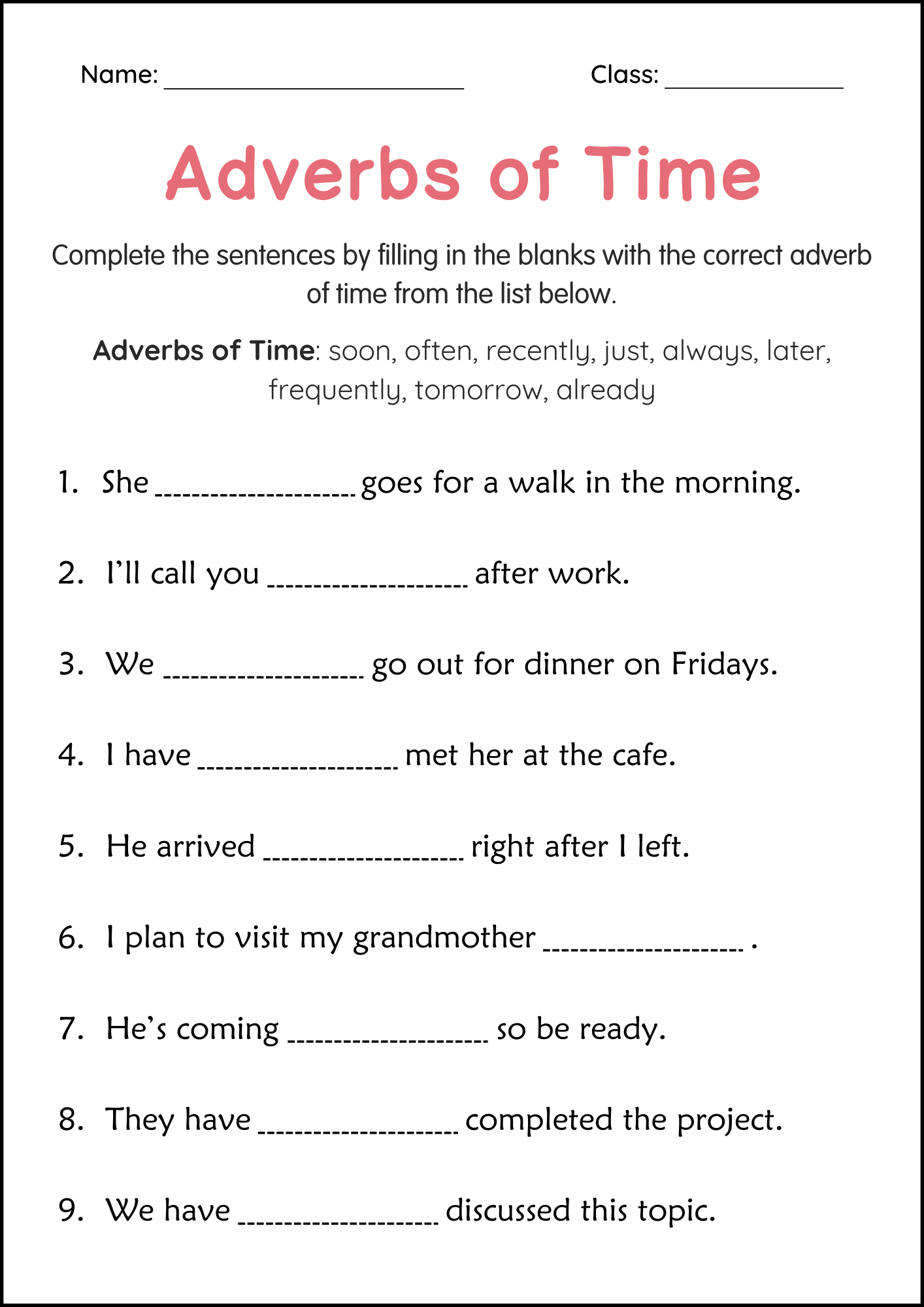 3rd Grade Grammar Correction Worksheets
