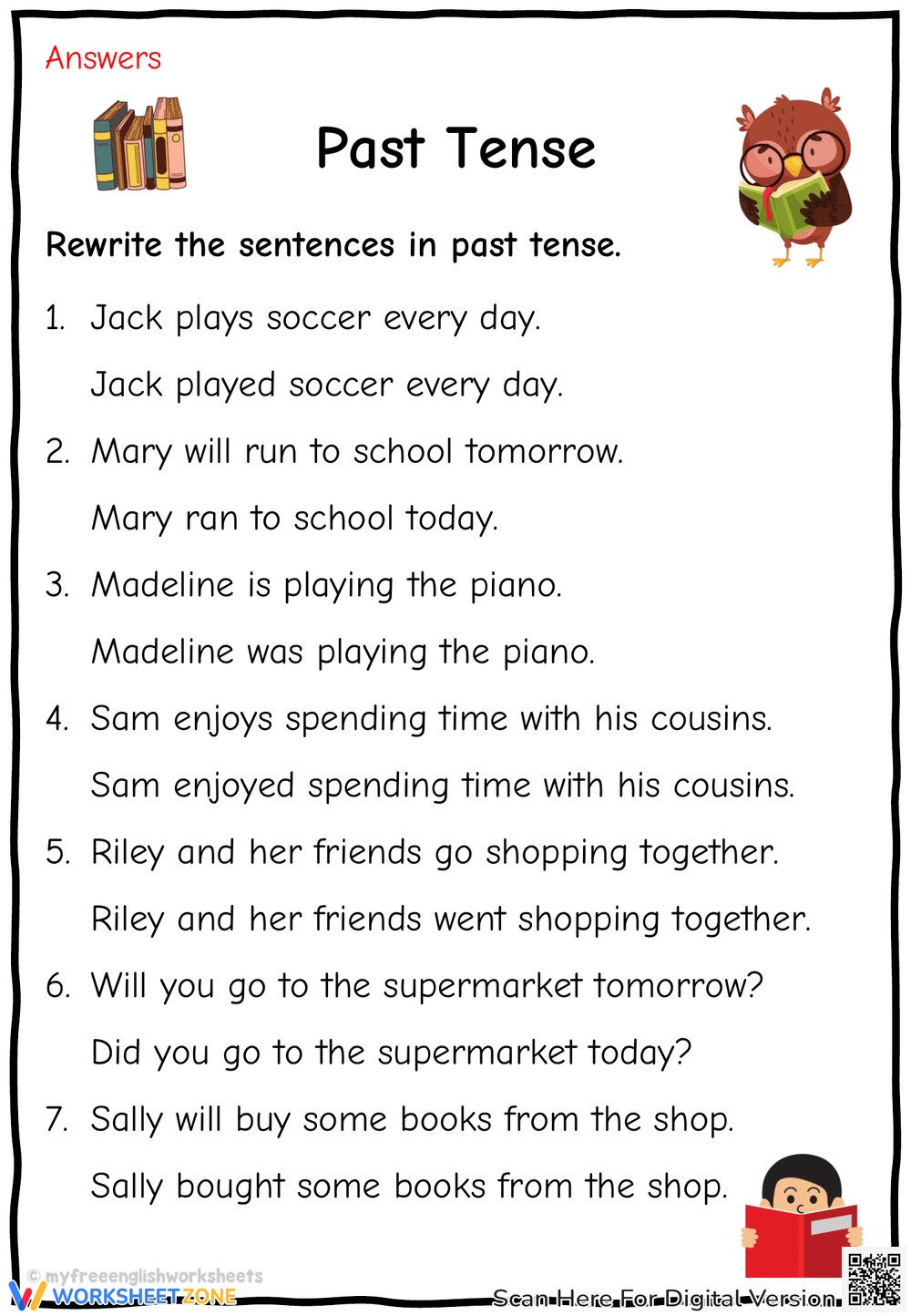 Printable Grade 6 Tenses Worksheets Download