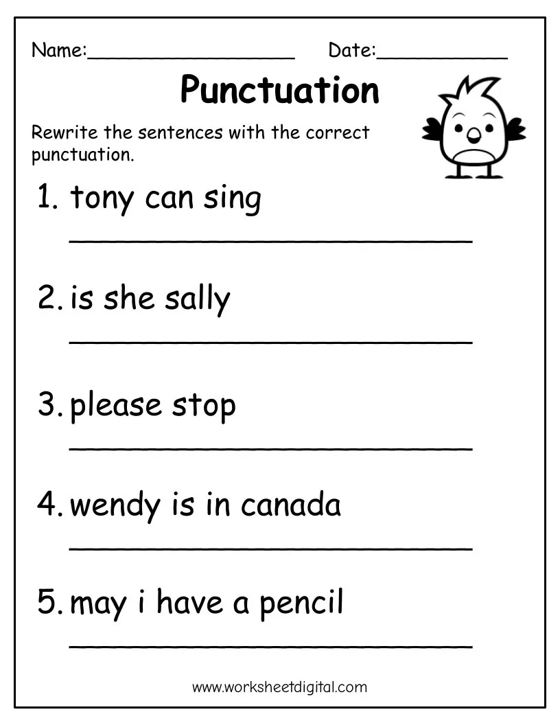Printable Punctuation Practice Worksheets For Kids PDF Etsy Printable Punctuation Practice Worksheets For Kids PDF Etsy