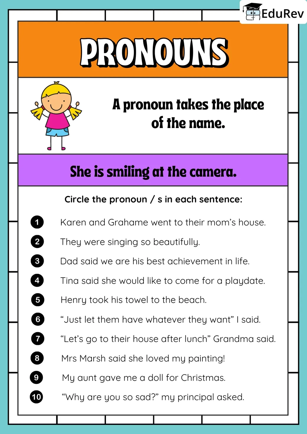 1st Standard English Grammar Worksheet Pdf