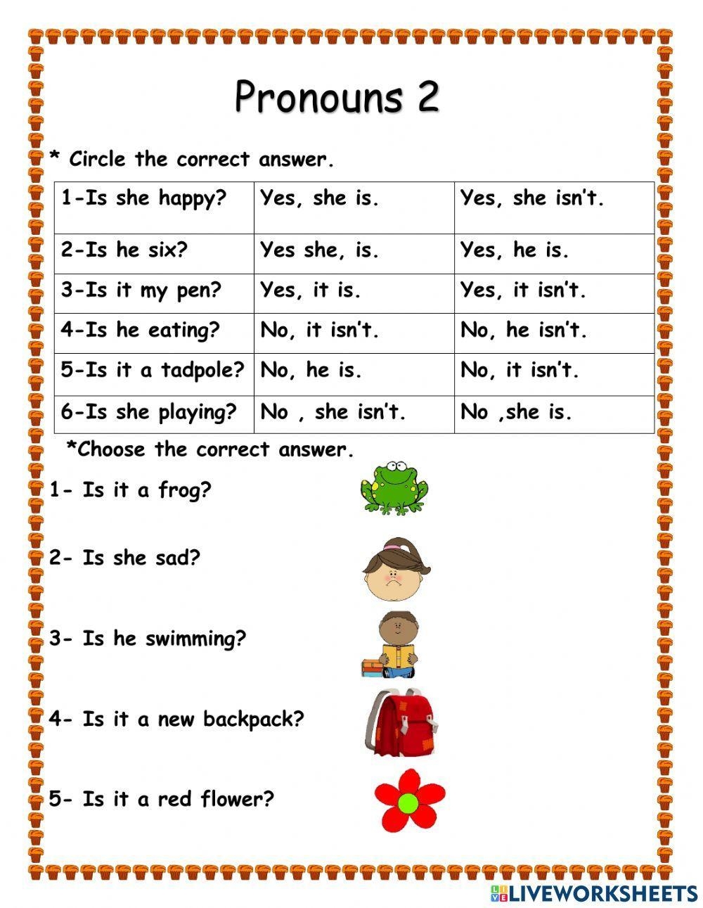 Pronouns he sh Free Interactive Worksheets 1592950