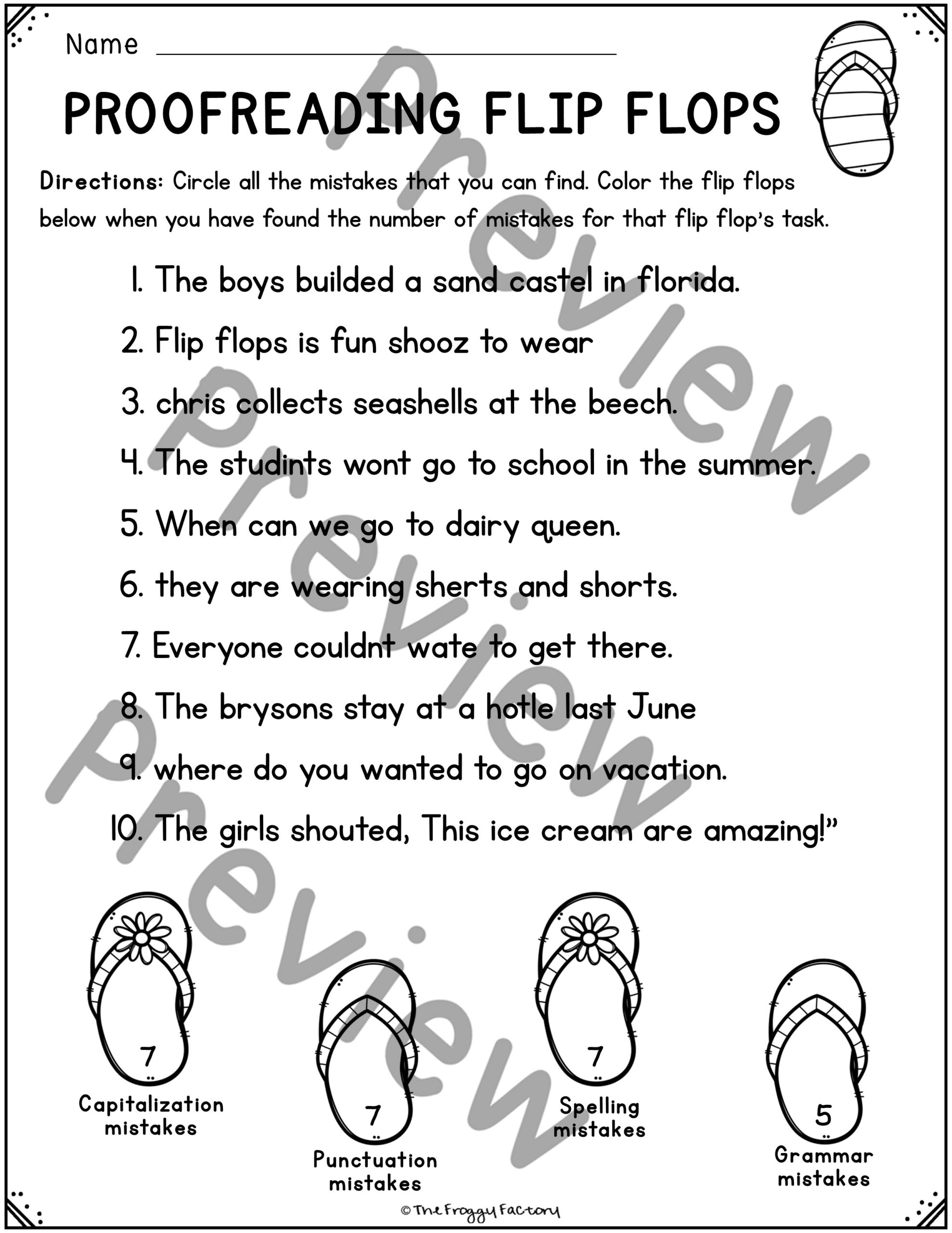 Grammar Proofreading Worksheets