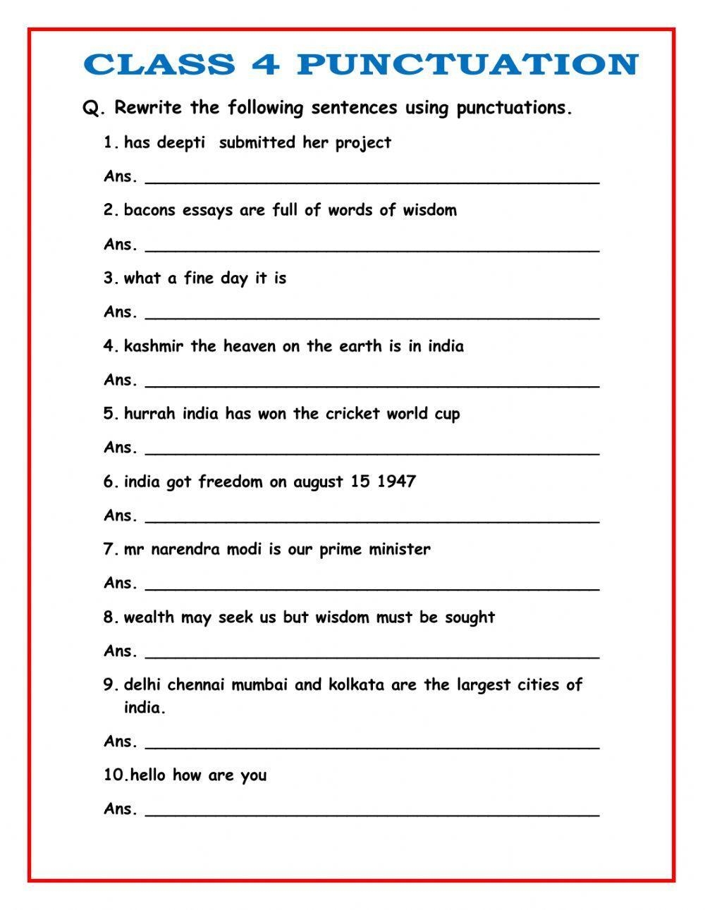 Punctuation Free Interactive Worksheets 608282 Punctuation Free Interactive Worksheets 608282