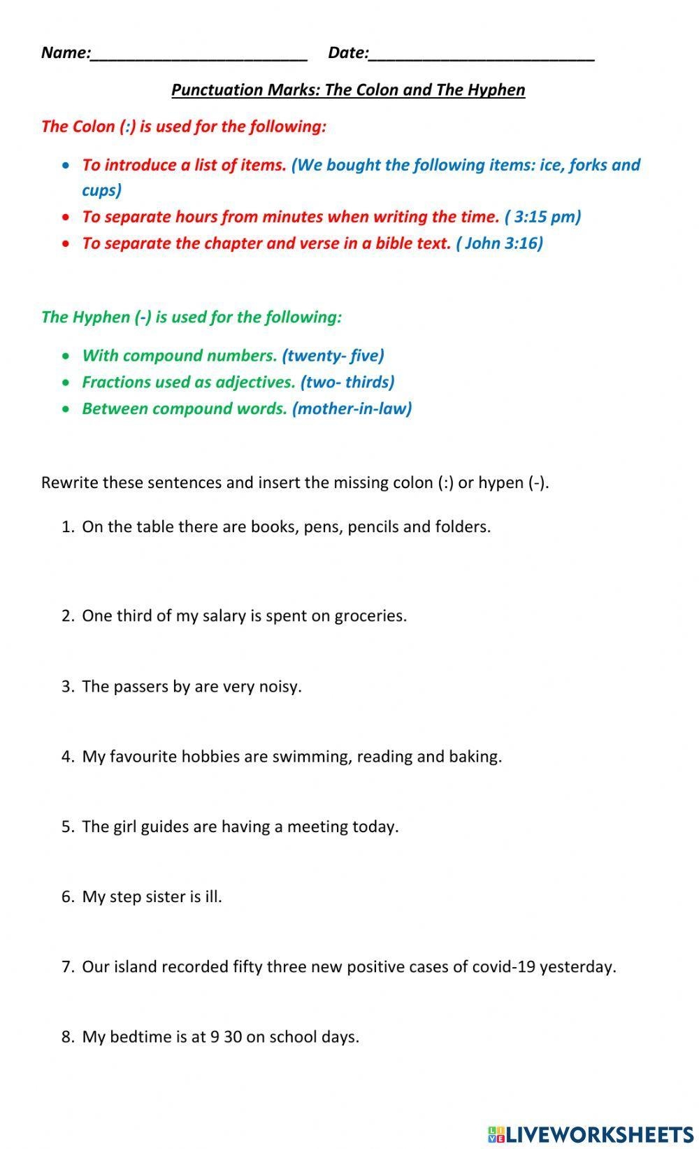 Punctuation Th Free Interactive Worksheets 750471