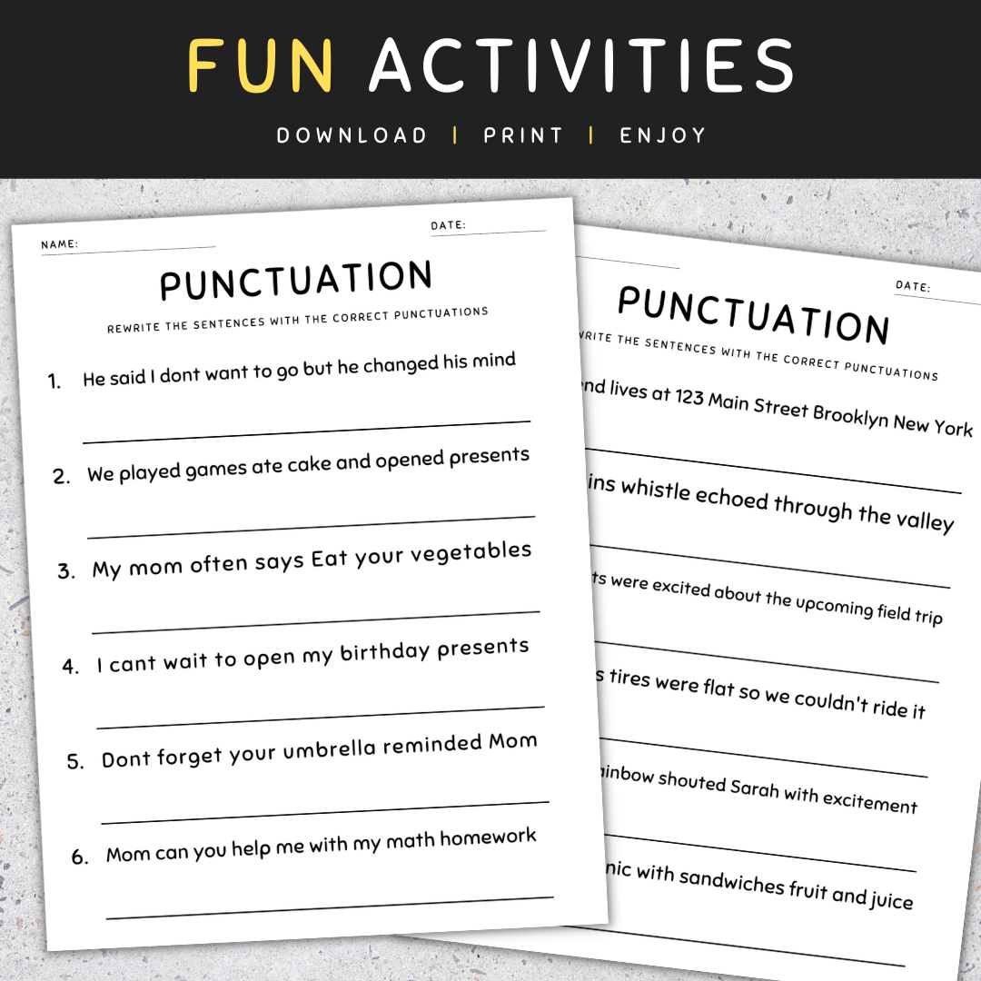 3rd Grade Fixing Grammar Worksheets