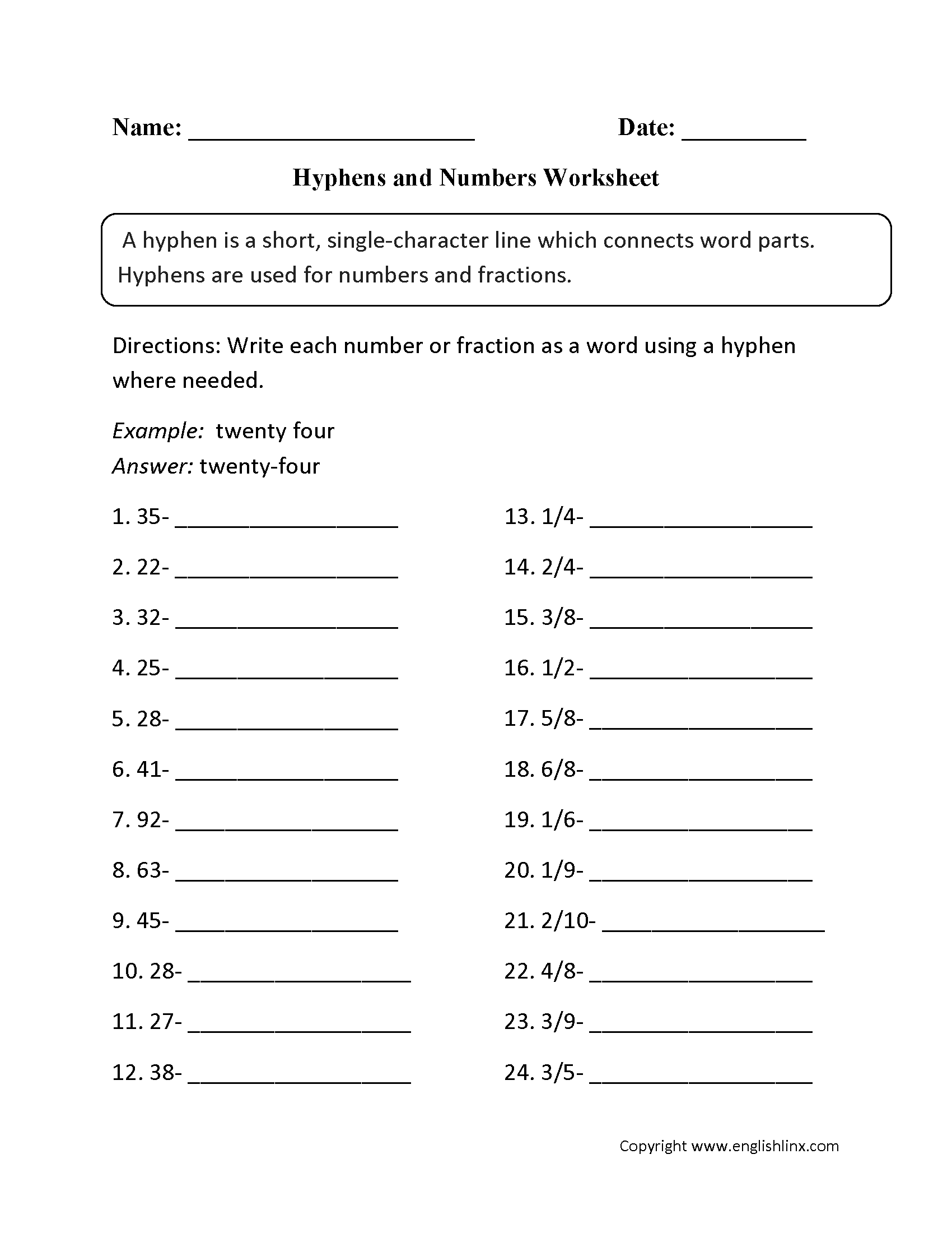 Punctuation Worksheets Hyphen Worksheets Punctuation Worksheets Hyphen Worksheets