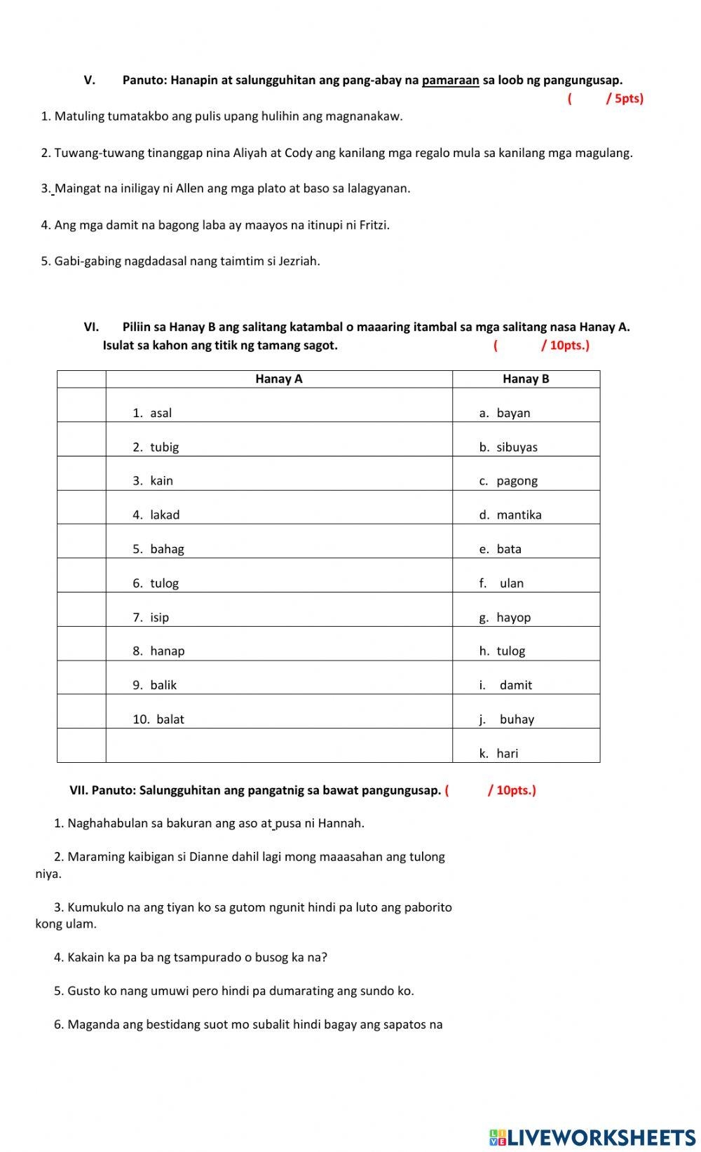 Q3 FILIPINO 3 E Free Interactive Worksheets 5385499 Q3 FILIPINO 3 E Free Interactive Worksheets 5385499