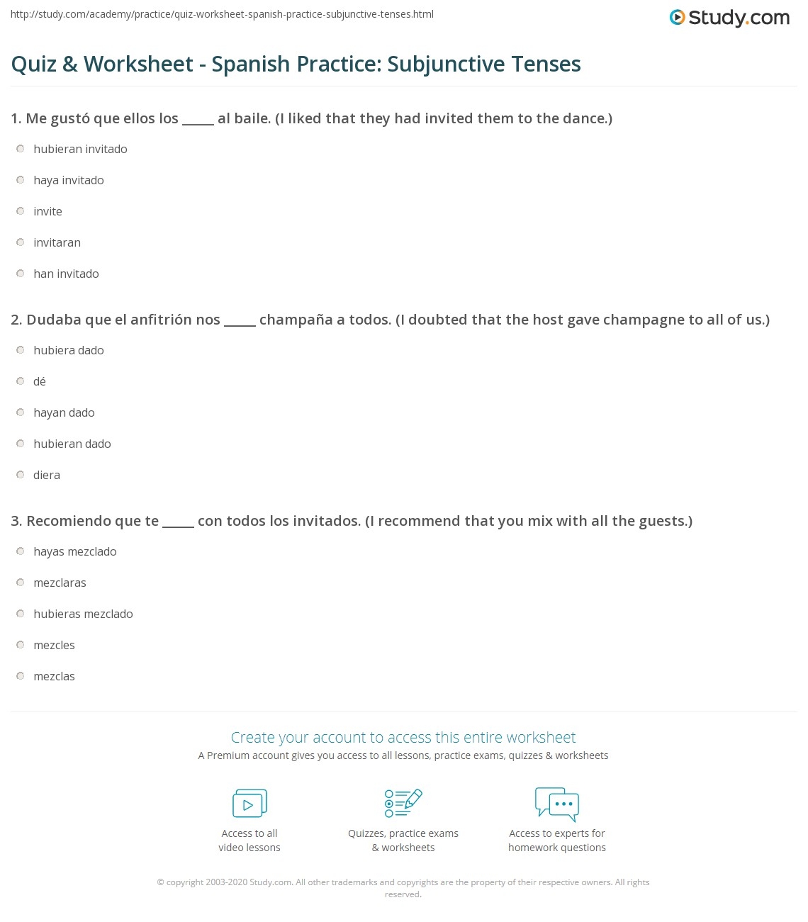 Ap Spanish Grammar Worksheets