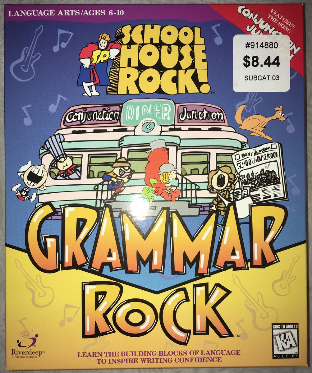 RARE 1995 School House Rock Grammar Rock PC MAC CD ROM Game SEALED IN BIG BOX 