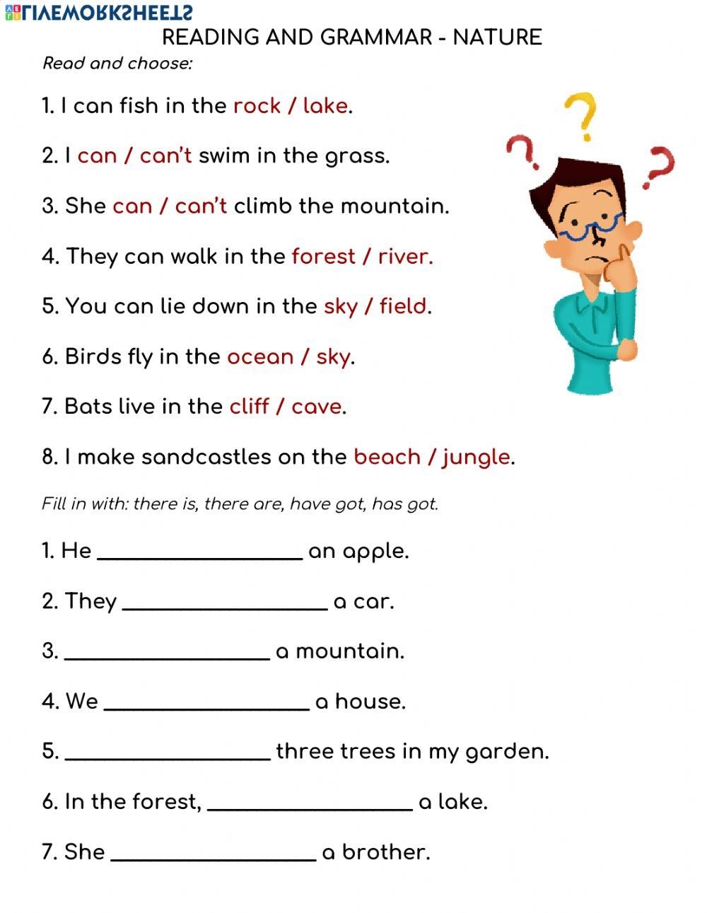 Reading And Gra Free Interactive Worksheets 78179