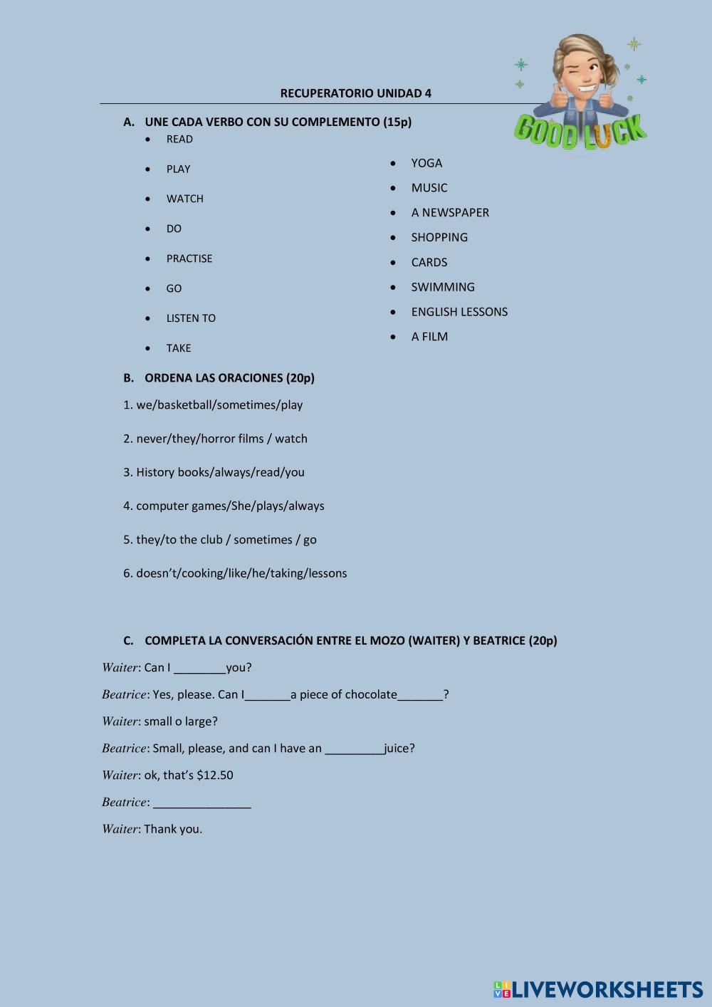 Recuperatorio U Free Interactive Worksheets 7291371