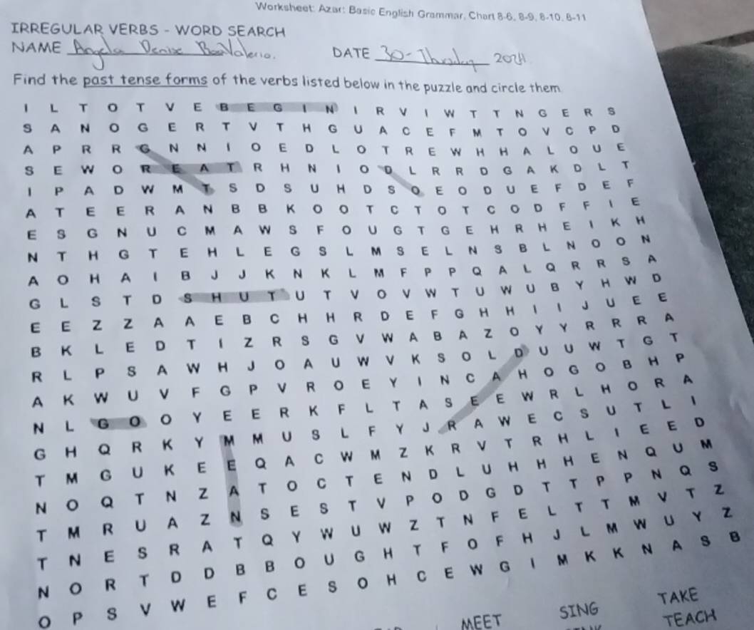 Resuelto Worksheet Azar Basic English Grammar Chart 8 6 8 9 8 Resuelto Worksheet Azar Basic English Grammar Chart 8 6 8 9 8