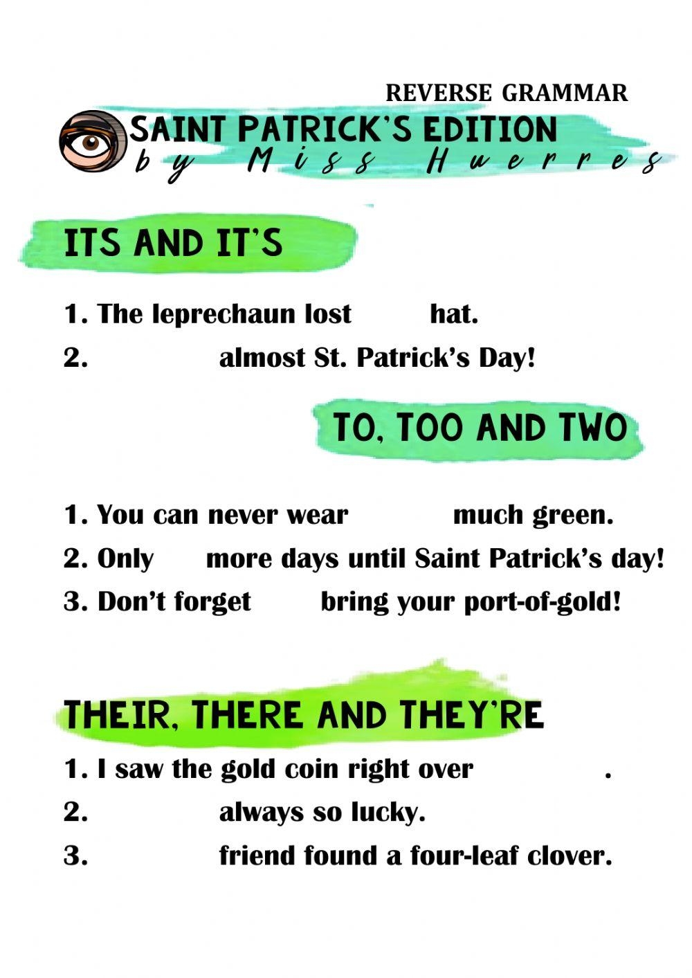 Reverse Grammar Free Interactive Worksheets 678055