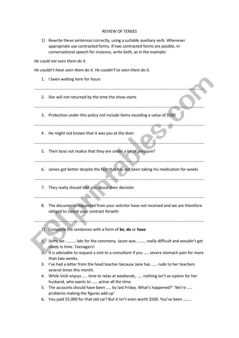 C1 Grammar Worksheets