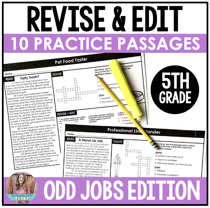 Revising And Editing Practice 5th Grade Passages With Opinion Writing Prompts Made By Teachers
