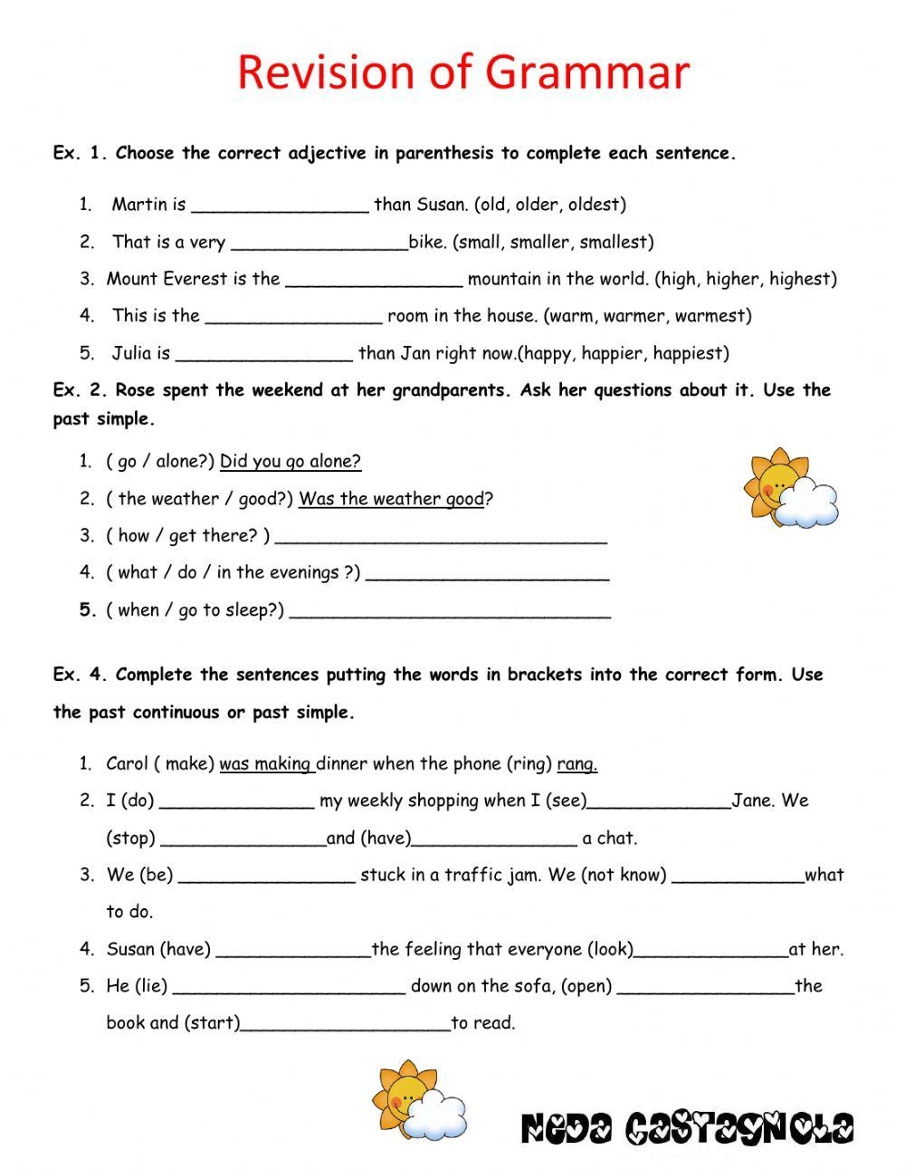 Revision Of Gra Free Interactive Worksheets 318781