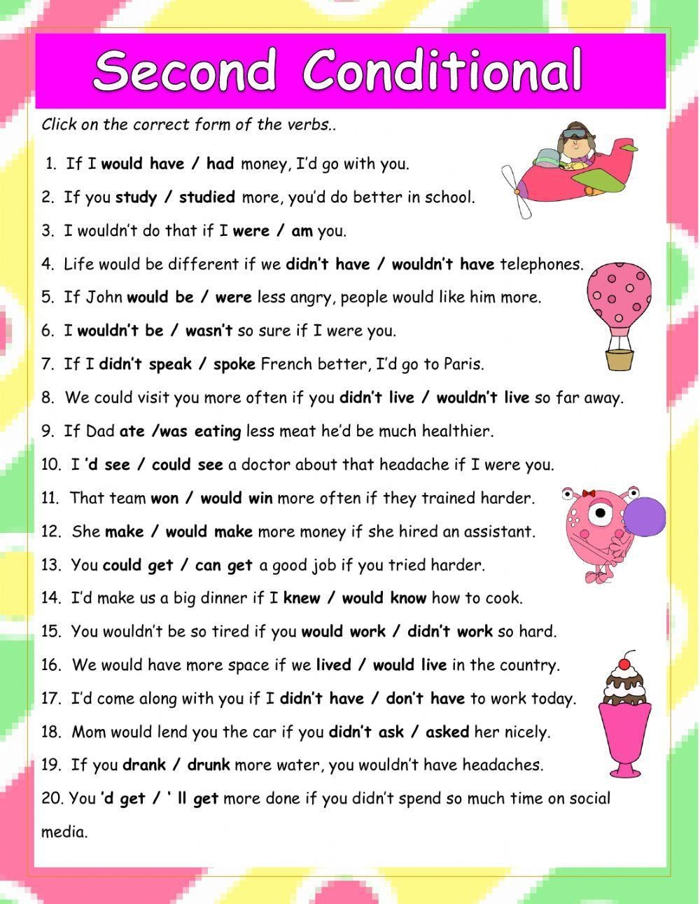 Second Conditio Free Interactive Worksheets 460812