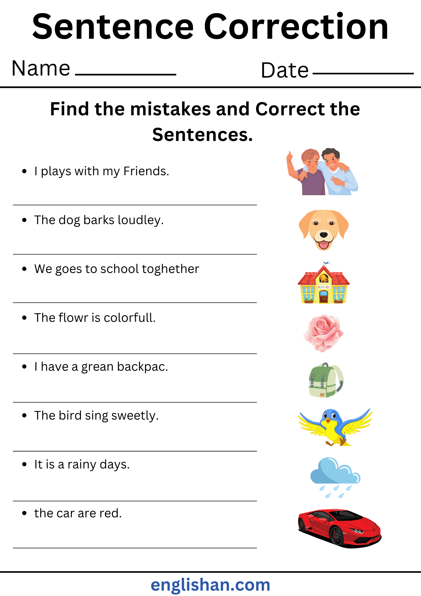 Sentence Correction Worksheets And Exercises With Answers Sentence Correction Worksheets And Exercises With Answers