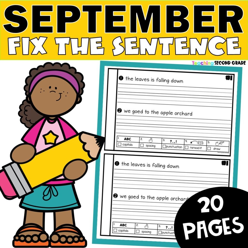 September Fix The Sentence Worksheets Sentence Editing Daily Oral Language DOL September Fix The Sentence Worksheets Sentence Editing Daily Oral Language DOL