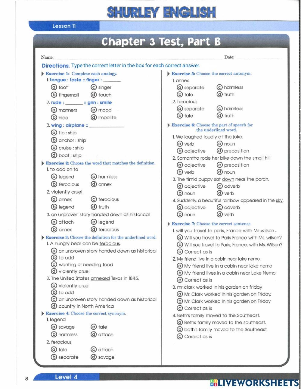 Shurley Ch 3 TE Free Interactive Worksheets 6361584 Shurley Ch 3 TE Free Interactive Worksheets 6361584