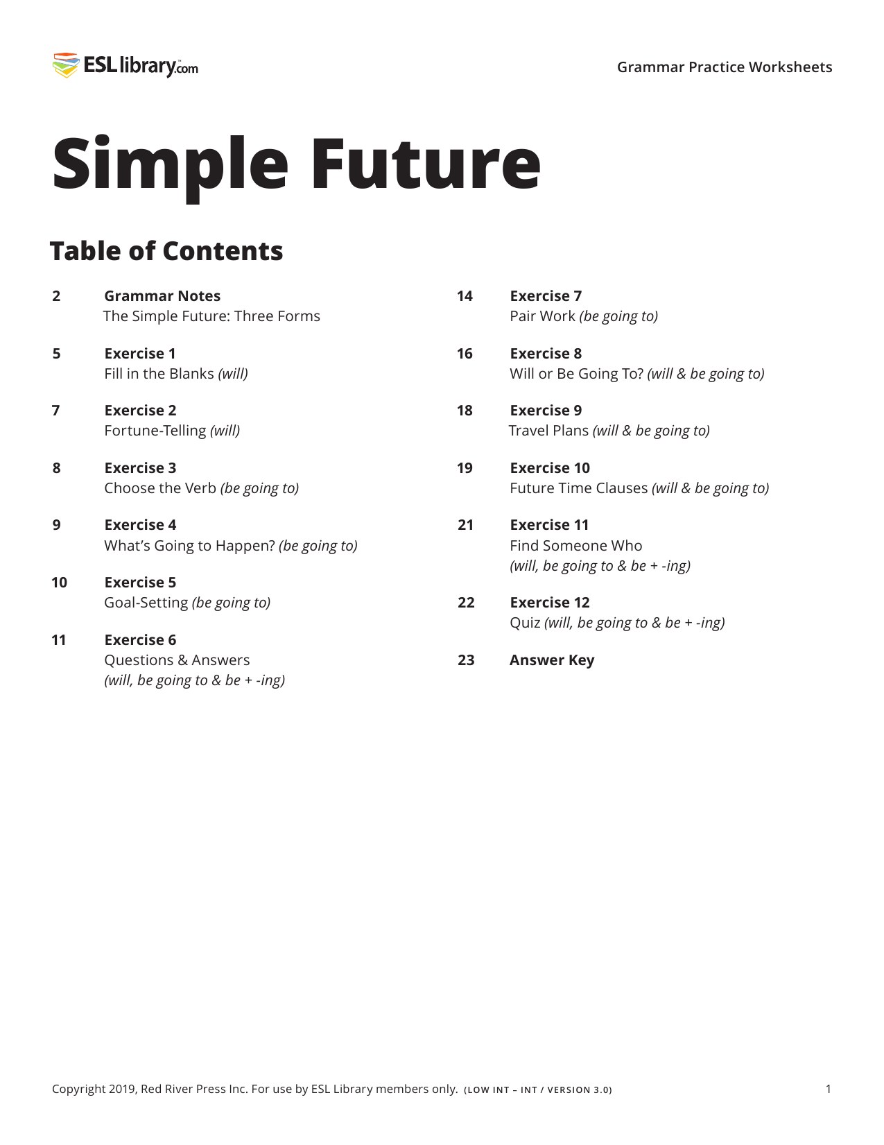 Simple Future Grammar Practice Worksheets Simple Future Grammar Practice Worksheets