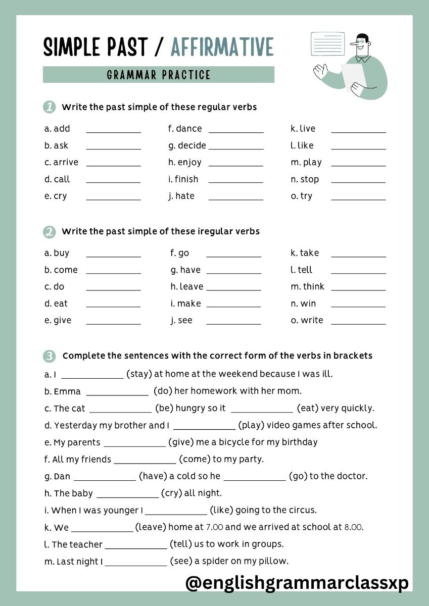 Simple Past Grammar Worksheets