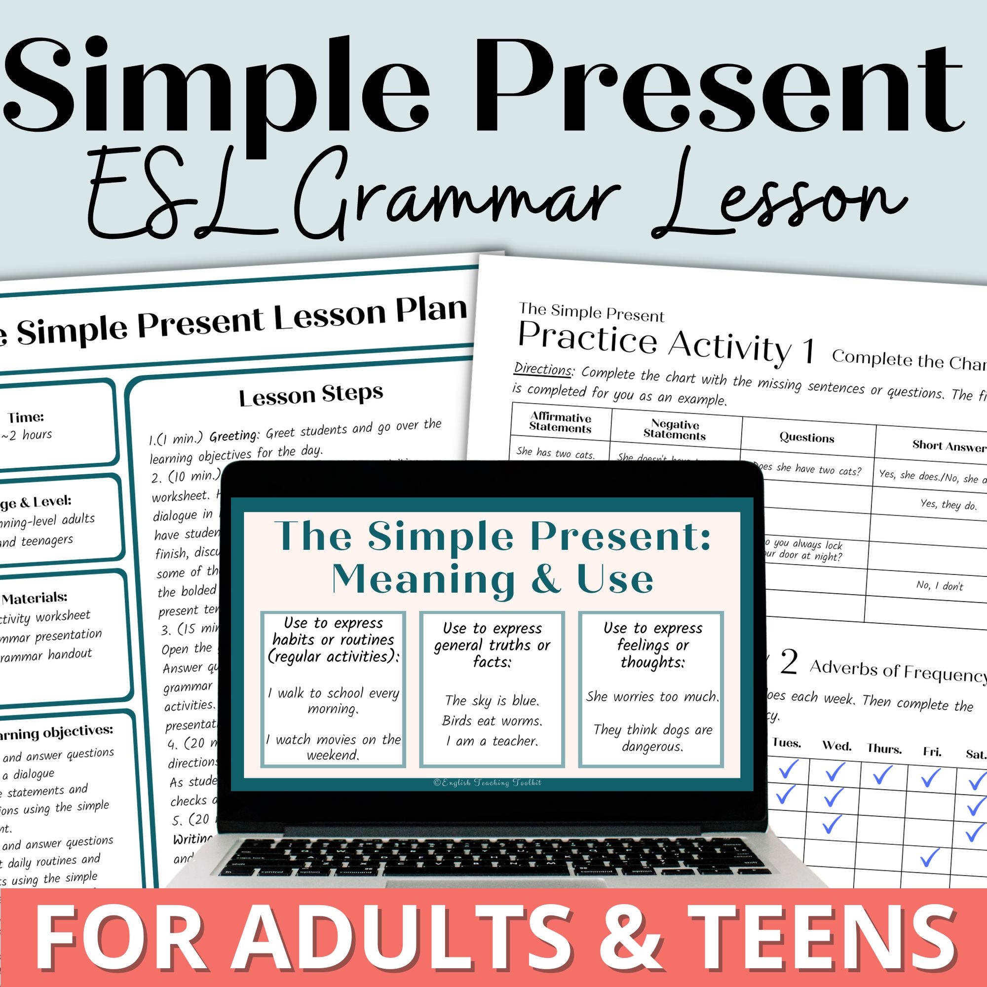 Simple Present Verb Tense ESL English Grammar Lesson Activities Worksheets For Adult ESL And High School ELL Newcomers Classful Simple Present Verb Tense ESL English Grammar Lesson Activities Worksheets For Adult ESL And High School ELL Newcomers Classful