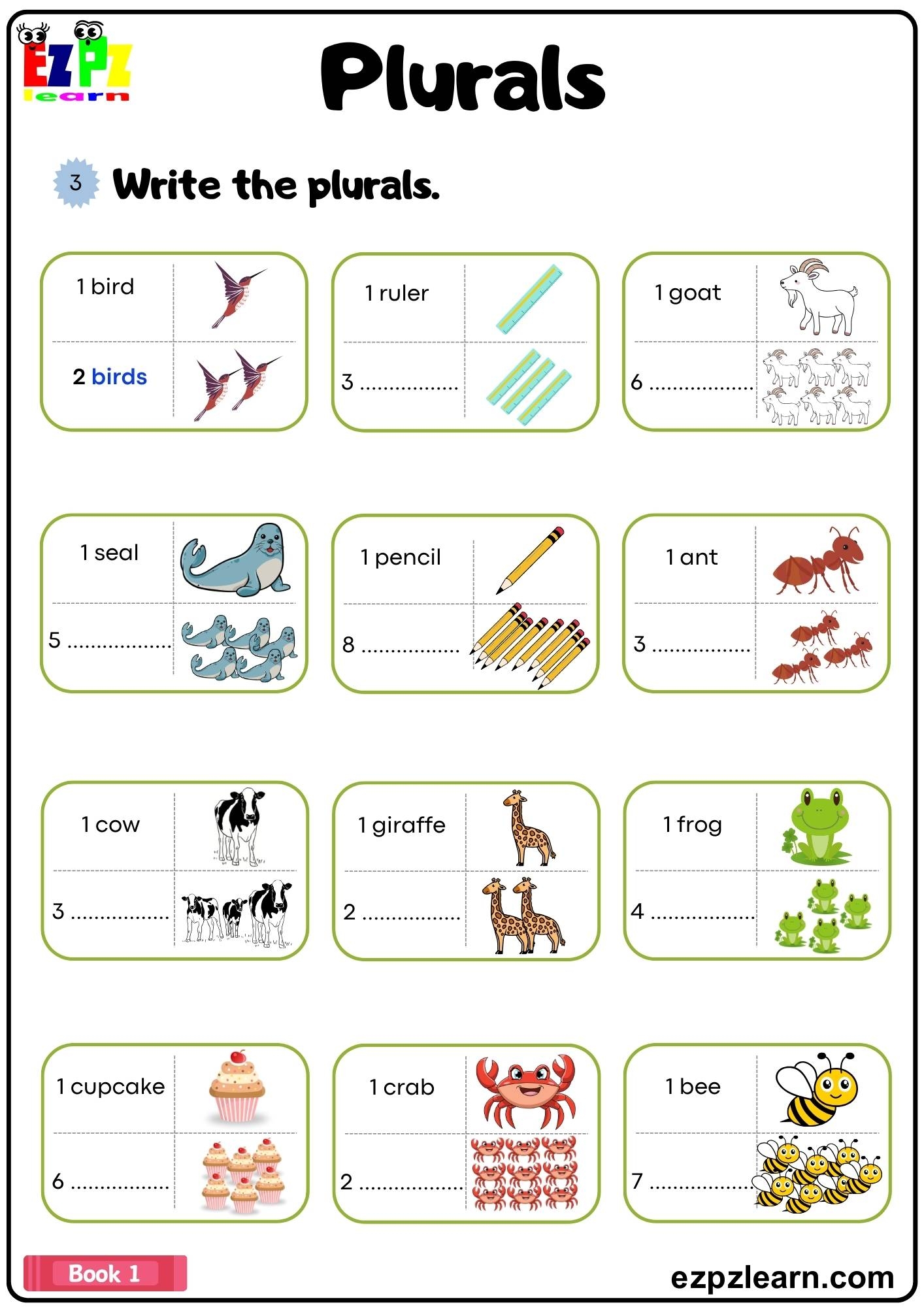 Singular And Plural Nouns Ezpzlearn