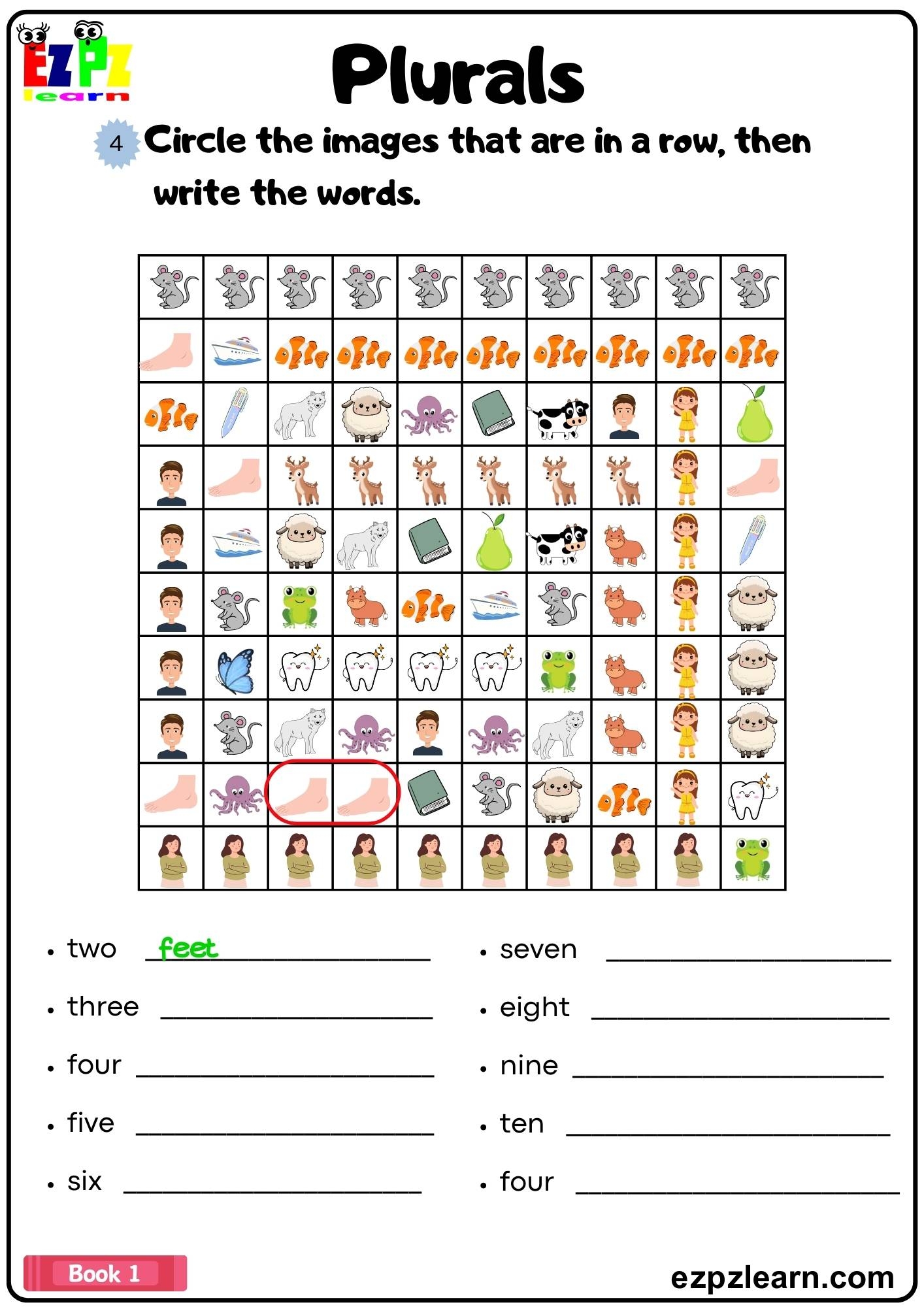 Singular And Plural Nouns Ezpzlearn