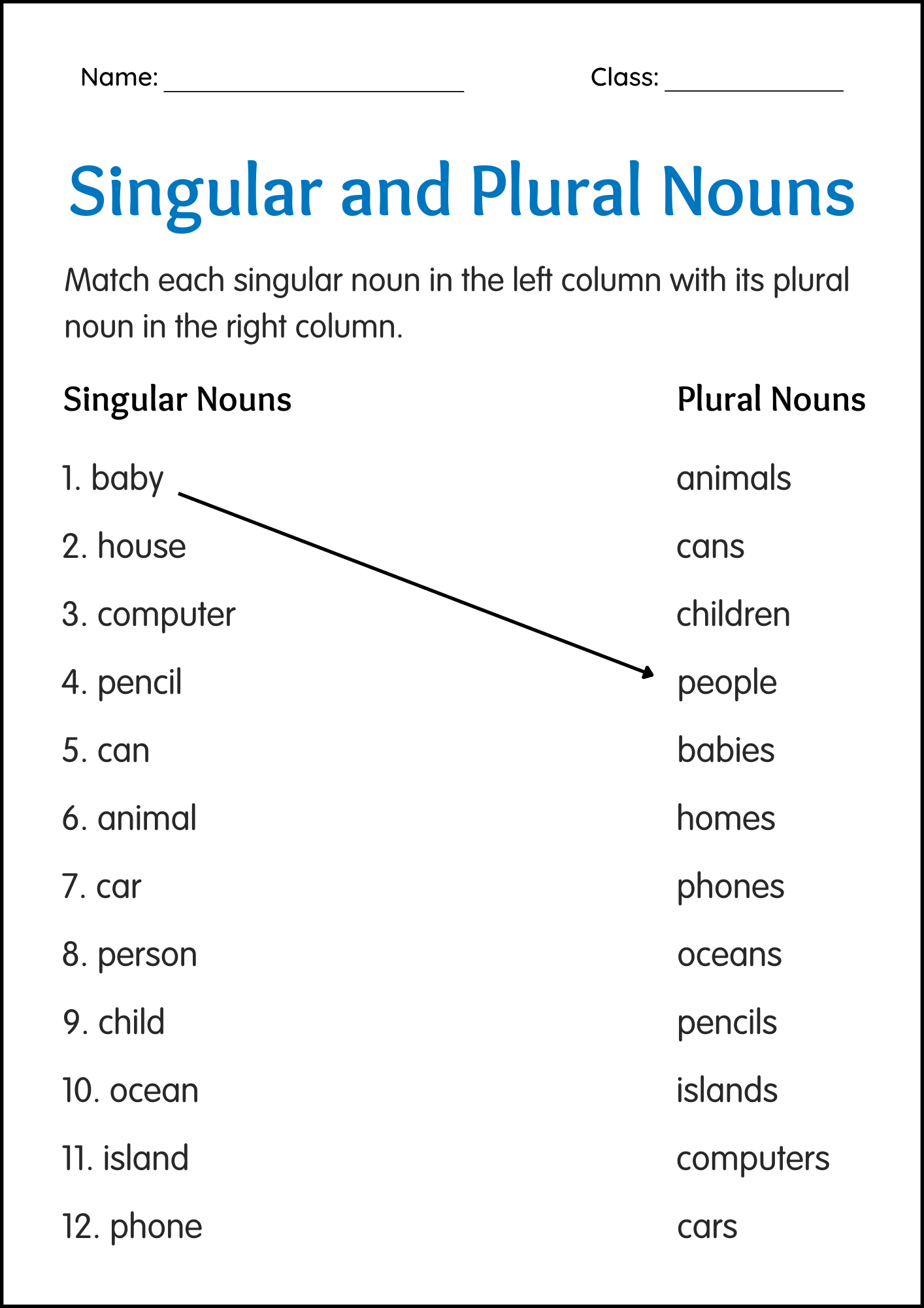 Singular And Plural Nouns Grammar Worksheets Irregular And Regular Nouns Made By Teachers