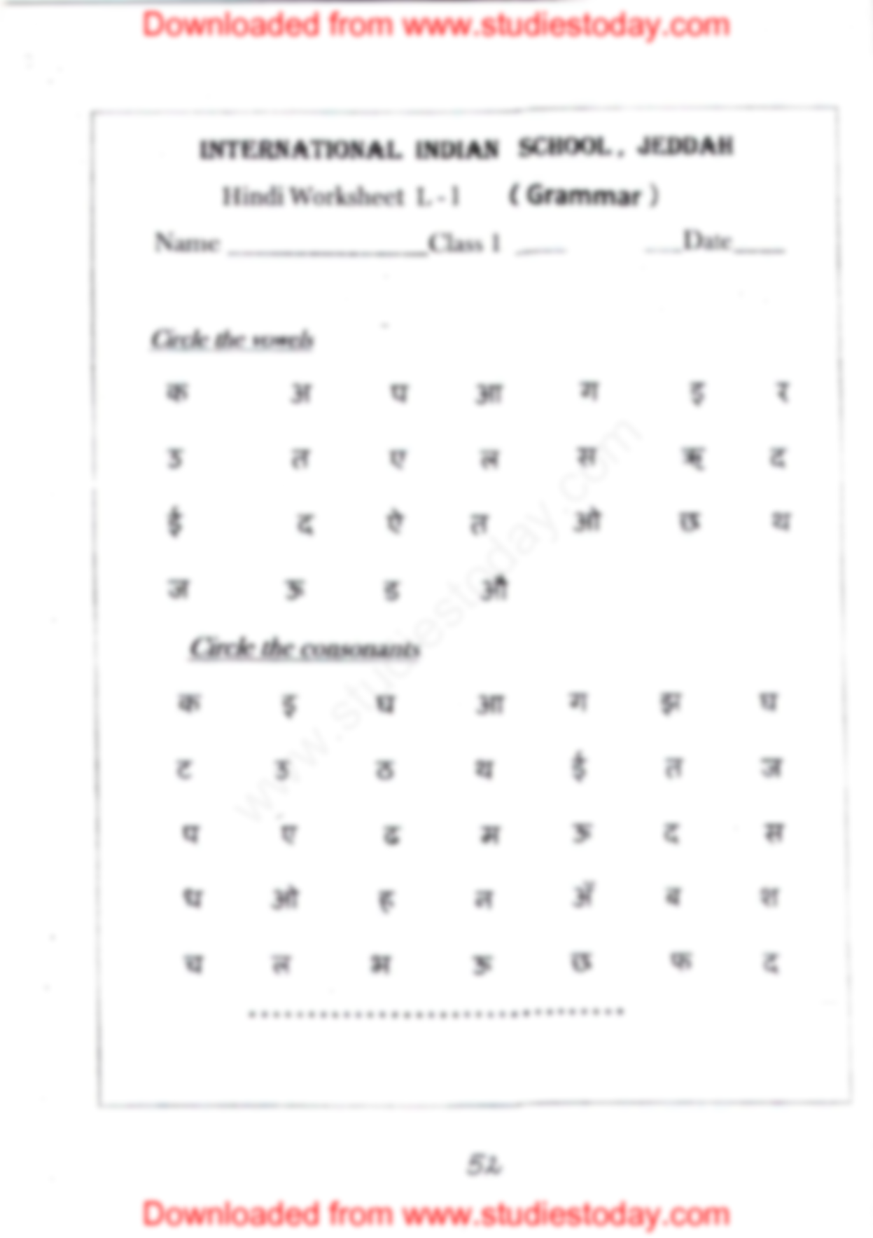 SOLUTION Cbse Class 1 Hindi Grammar Worksheet Set B Studypool