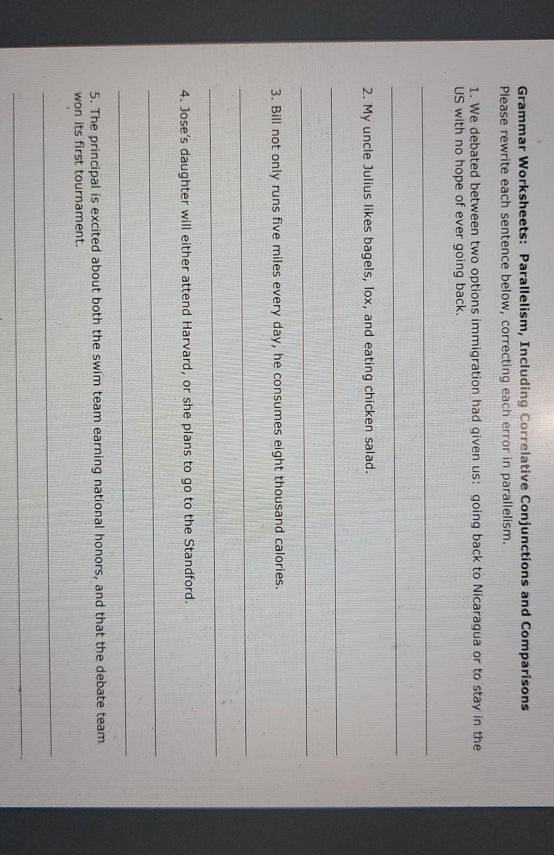 Back To Grammar Worksheets Answer Key