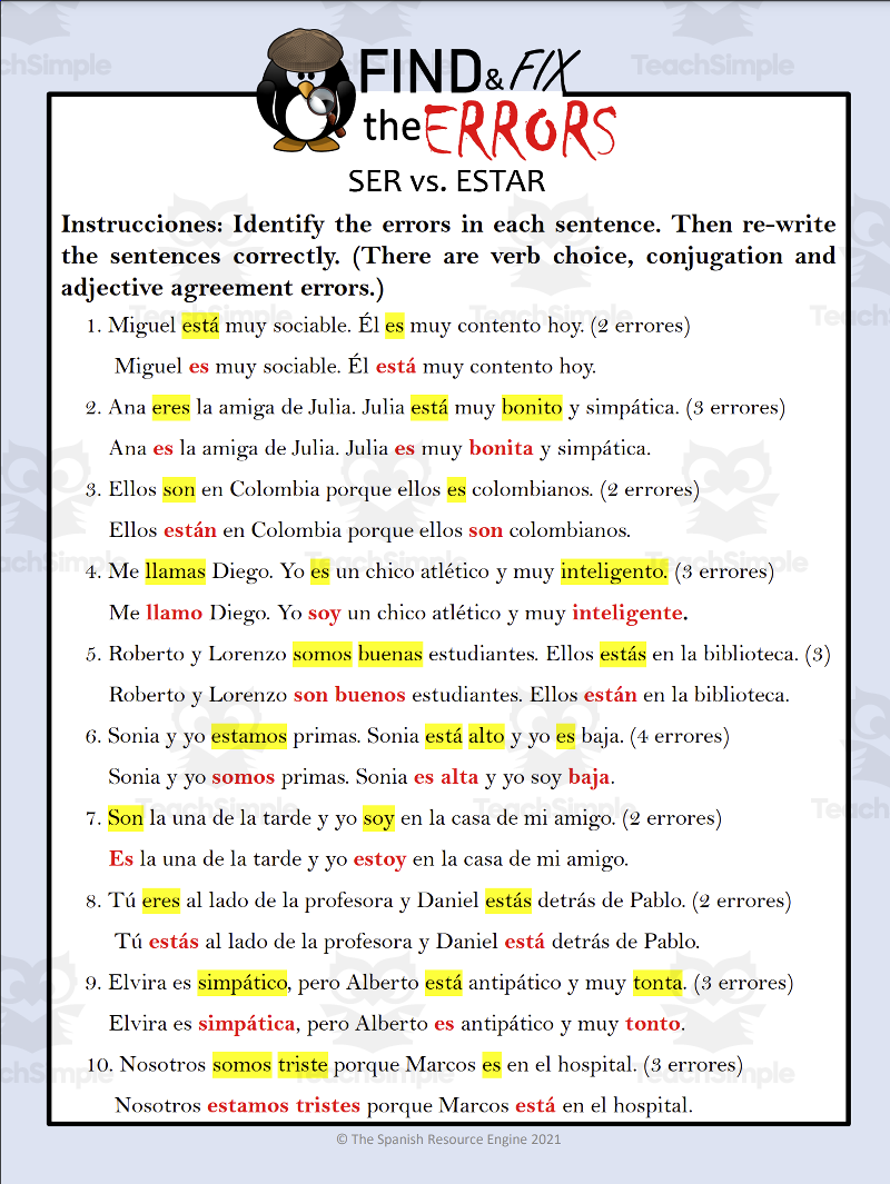Advanced Spanish Grammar Worksheets Advanced Spanish Grammar Worksheets