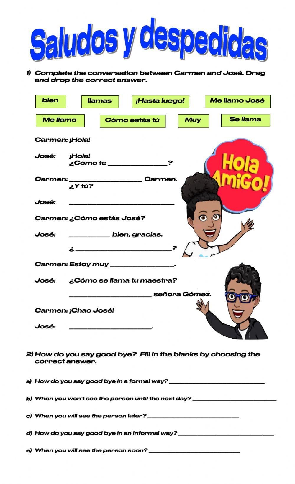 Spanish Grade 5 Free Interactive Worksheets 4350504