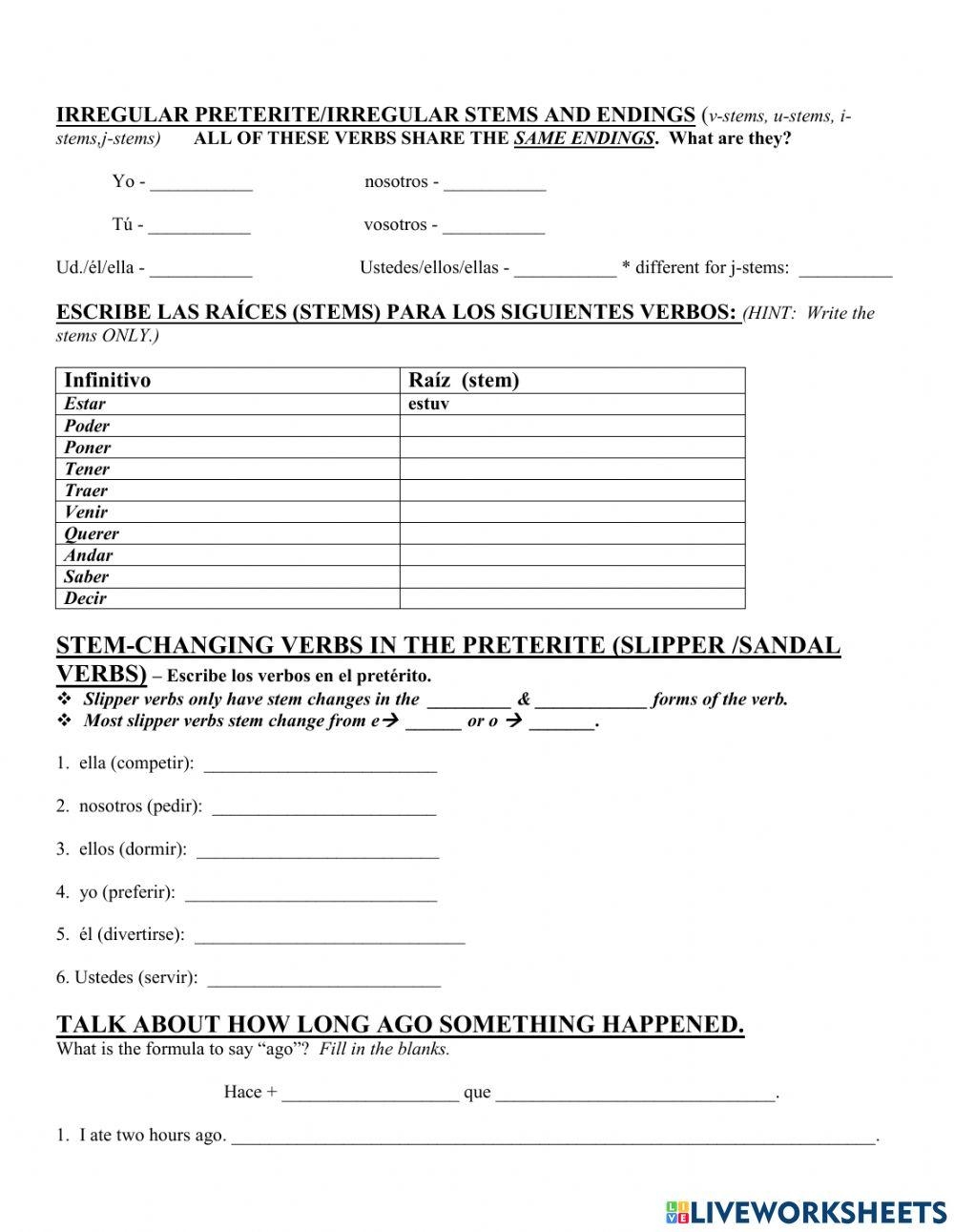 Spanish Grammar Free Interactive Worksheets 958743
