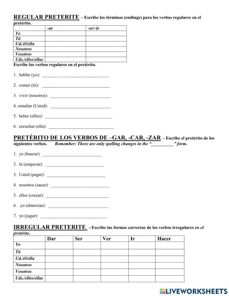 Spanish Grammar Free Interactive Worksheets 958743