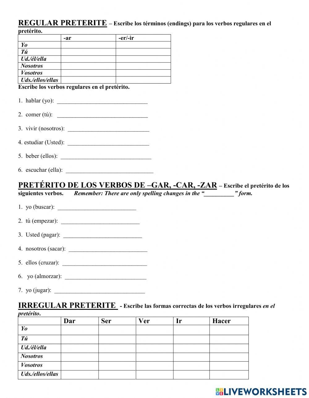 Spanish Grammar Free Interactive Worksheets 958743