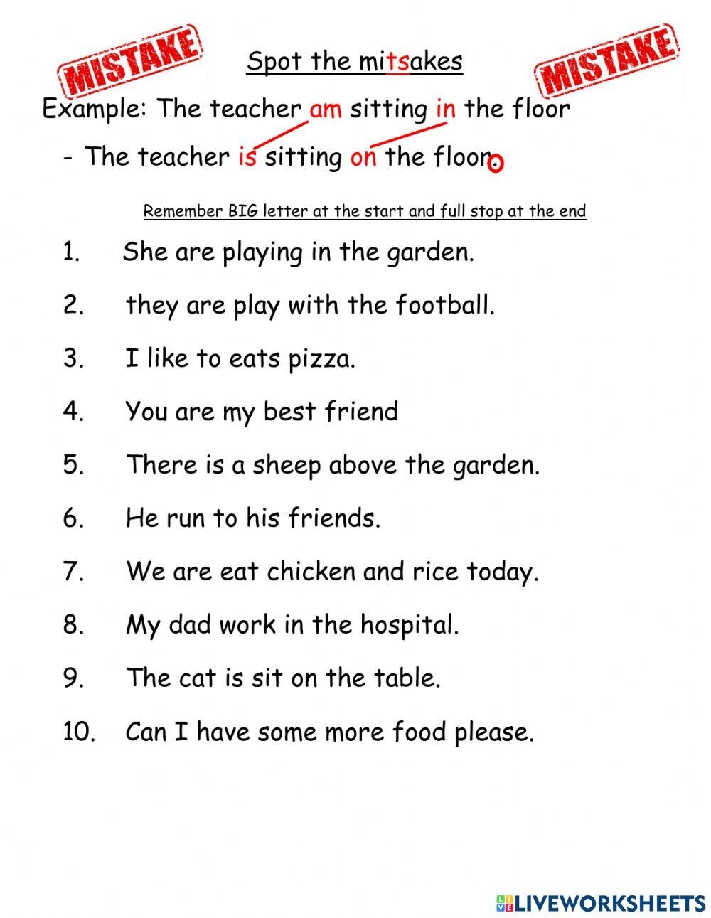 Spot The Mistak Free Interactive Worksheets 1572919 Spot The Mistak Free Interactive Worksheets 1572919