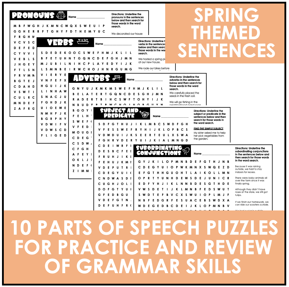 Spring Grammar Worksheets