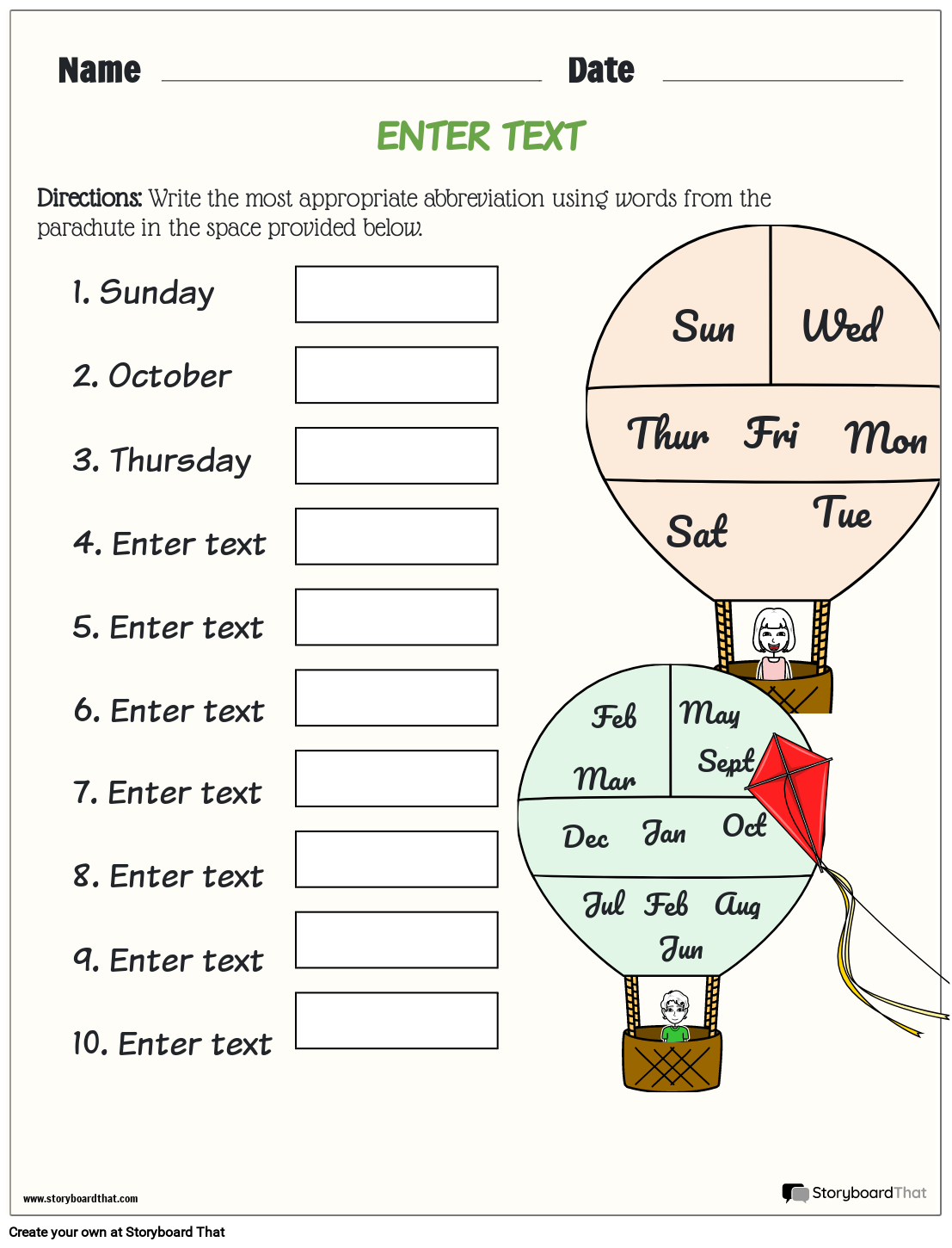 Storyboard That Free Abbreviation Worksheets For Teachers