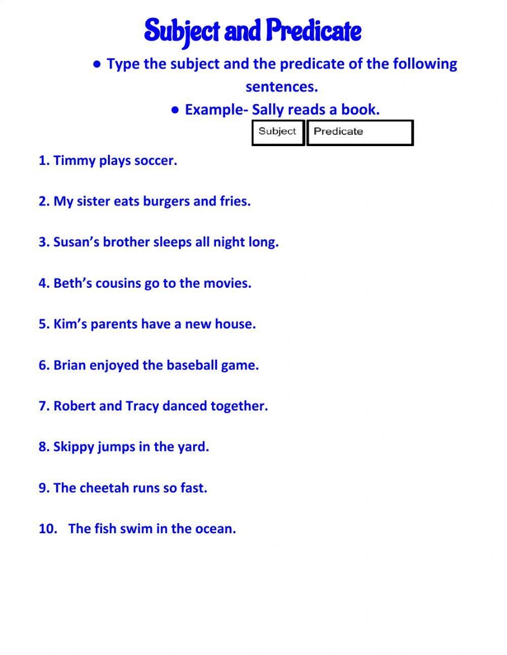 Subject And Pre Free Interactive Worksheets 321572 Subject And Pre Free Interactive Worksheets 321572